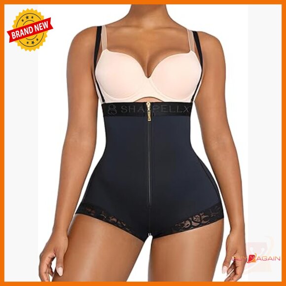 High Waist Shapewear Bodysuit Tummy Control Butt Lifter Open Bust Small